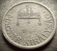 Moneda istorica 2 FILLERI / FILLER - UNGARIA, anul 1944 * cod 1831= bule eroare
