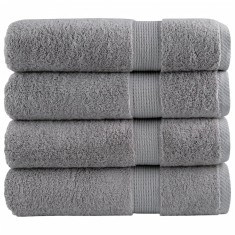 vidaXL Prosoape de duș premium SOLUND 4 buc gri 70x140cm 600 gsm