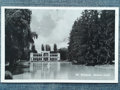 624- Cluj-Napoca/ Kolozsvar /vedere parc Chios /carte postala circulata 1940 foto