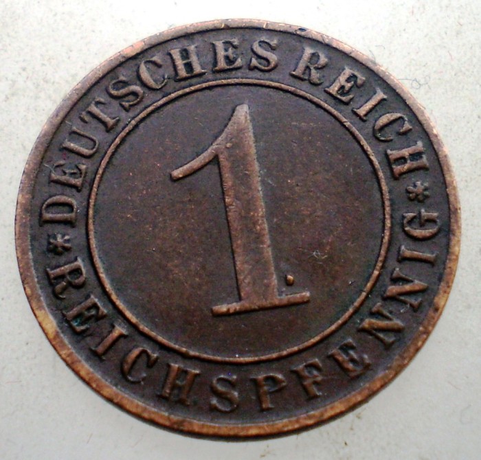 B.272 GERMANIA WEIMAR 1 REICHSPFENNIG 1935 D