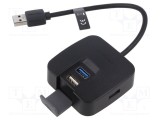 Hub USB VENTION 4 Porturi USB A 2.0/3.0 Negru