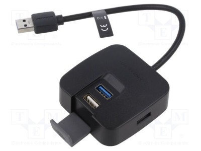 Hub USB VENTION 4 Porturi USB A 2.0/3.0 Negru foto