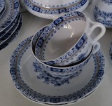Oscar Schaller Bavaria Germany Vintage coffee/tea set white-blue porcelain China blu decor