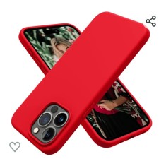 Husa silicon antisoc cu microfibra interior pentru Iphone 15 Pro Rosu