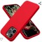 Husa silicon antisoc cu microfibra interior pentru Iphone 15 Pro Rosu