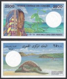 COMORE COMORES █ bancnota █ 2500 Francs █ 1997 █ P-13 █ UNC █ necirculata