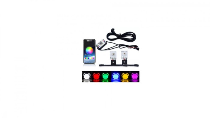 Set 2 LED-uri Devil Eyes RGB 2.5 cu control din telefon