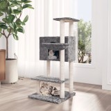 VidaXL Ansamblu pisici, st&acirc;lpi din funie sisal, gri deschis, 108,5 cm