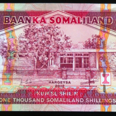 Bancnota exotica 1000 SHILLINGS - SOMALILAND, anul 2012 *Cod 13 = UNC