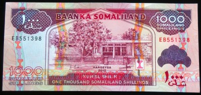 Bancnota exotica 1000 SHILLINGS - SOMALILAND, anul 2012 *Cod 13 = UNC foto
