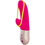 Fun Factory Amorino Dual vibrator cu stimularea clitorisului Pink &amp; neon yellow 17,6 cm