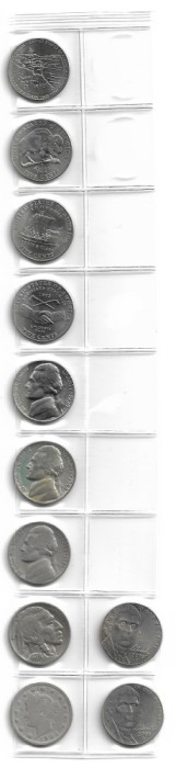 SUA - NICKEL FIVE-CENT 1905-2019 - Set 11Monede dupa tip