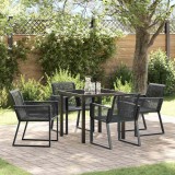 VidaXL Set de masă pentru grădină 5 pcs Negru Rattan poli 3379311