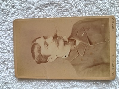 splendida fotografie, domn mustacios, atelier britanic , BIRMINGHAM , anul 1880 foto