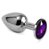 Rosebud Classic - Dop anal metalic, mov, 6.8 cm