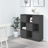 vidaXL Dulap &icirc;nalt, gri, 110,5x35x117 cm, lemn masiv de pin