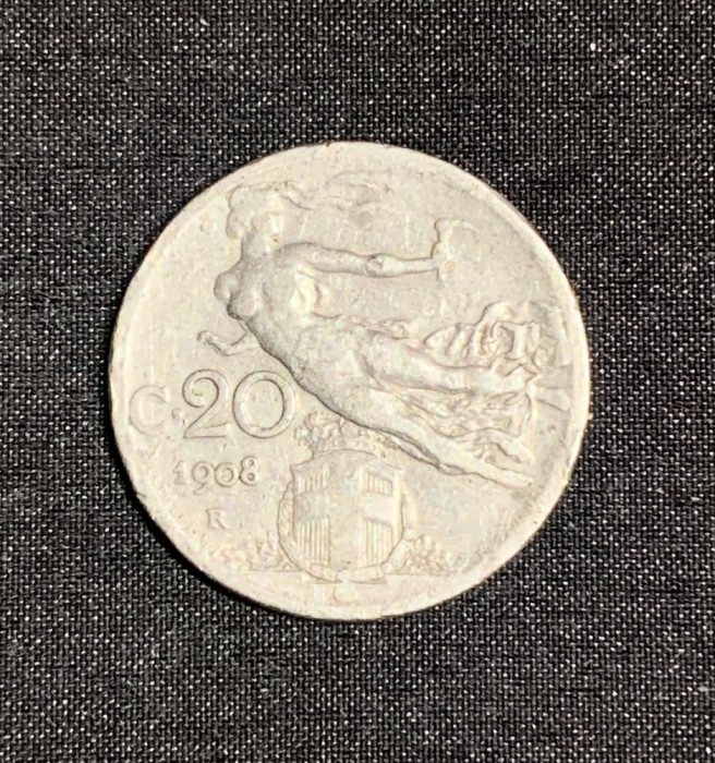 Moneda 20 centesimi 1908 Italia