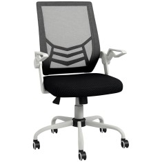 Vinsetto Scaun de Birou Ergonomic cu &Icirc;nălțime Reglabilă și Brațe Rabatabile Pivotant la 360&deg;, 62,5x55x94-104 cm, Negru | Aosom Romania