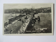 Carte postala foto Istanbul-Podul Galata,circulata 1927 foto