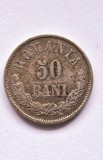 ROMANIA - 50 Bani 1876 , moneda de argint in stare necirculata. Piesa rara ! UNC
