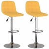 Scaune de bar, 2 buc., galben, material textil