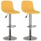 Scaune de bar, 2 buc., galben, material textil