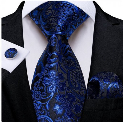Set cravata + batista + butoni - matase -- model 755 foto