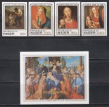 Niger 1979 - Centenarul morții lui Daumier și 450 de ani de la moartea lui Albrecht D&uuml;rer, Serie + Colita NDT, F. RARE, MNH