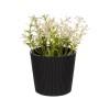 Ghiveci decorativ cu floare artificiala alba, 6.5x11 cm, ATU-086343, Oem