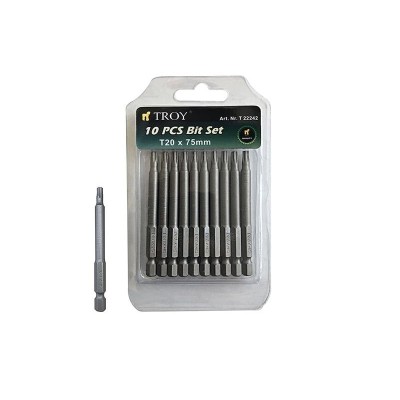 Set de biti torx Cr-V Troy 22242, T20, 75 mm, 10 bucati foto