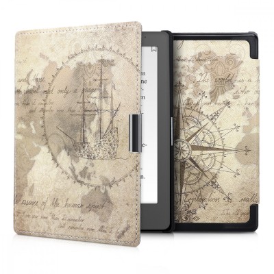 Husa pentru Kobo Aura Edition 1, Piele ecologica, Maro, 31484.26 foto