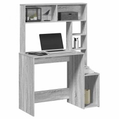 vidaXL Birou cu rafturi, gri sonoma, 100x45x140 cm, lemn compozit 860441