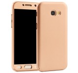 Husa Full Cover 360&deg; (fata + spate + folie sticla) pentru Samsung Galaxy A5 (2017), Gold