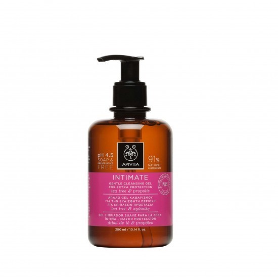 APIVITA Gel de curățare delicat Intimate Plus cu arbore de ceai și propolis 300 ml