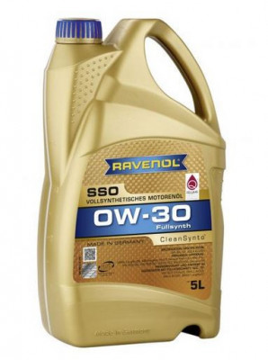 ULEI MOTOR FULL SINTETIC RAVENOL SSO CLEAN SYNTHO API SN CF ACEA A3 B4 0W30 5L (PROMO 4L+1L GRATUIT) foto