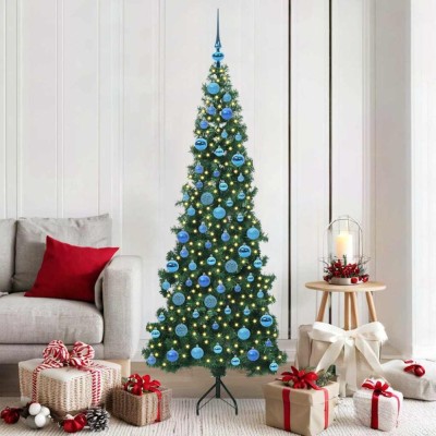 vidaXL Pom de Crăciun Artificial pentru Colț Verde 180 cm PVC și Metal 3397270 foto