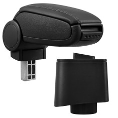 [pro.tec] Marca specifica pentru cotiera auto Volkswagen Polo V (6R) - cotiera auto - cu compartiment pentru depozitare - imitatie piele - negru HausG