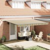 VidaXL Marchiză retractabilă automată cu LED verde și galben 450x300 cm