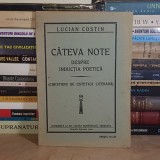 LUCIAN COSTIN - CATEVA NOTE DESPRE INDUCTIA POETICA , TIMISOARA , 1930 #