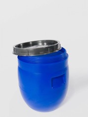 Bidon 23 litri, gura mare, cu capac prin infiletare, Sterk, Plastic Albastru
