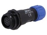 Mufă SP13 mamă WEIPU PIN: 9 IP68 4&divide;6,5mm 3A 125V lipire pe cablu