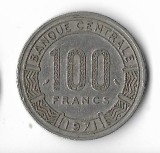 Moneda 100 francs 1971 - Camerun, Africa, Cupru-Nichel