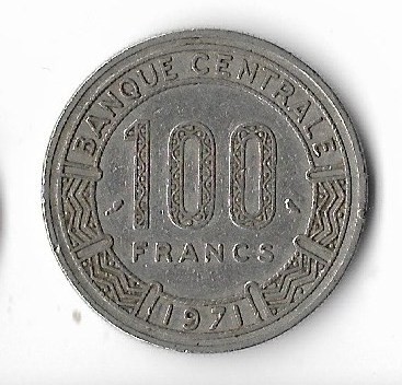 Moneda 100 francs 1971 - Camerun foto