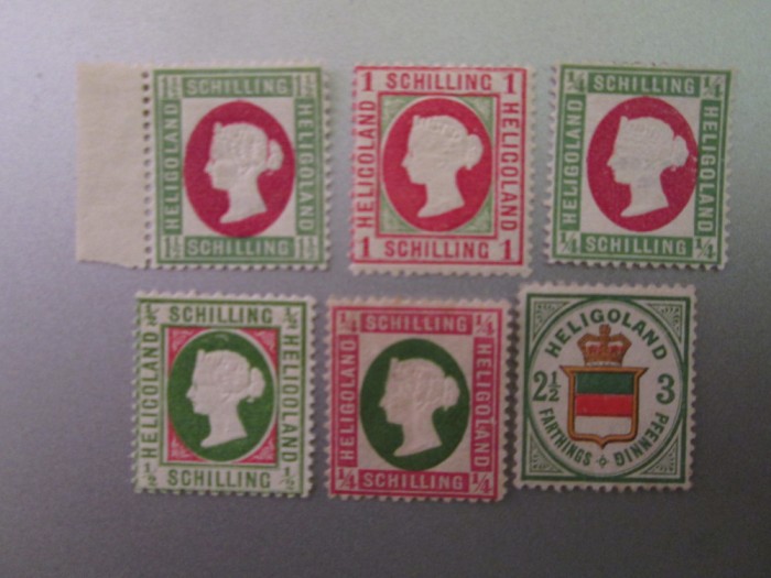 TIMBRE HELIGOLAND SERIE NESTAMPILATA CU URME DE SARNIER=210