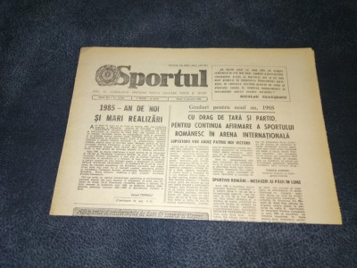 ZIARUL SPORTUL 4 IANUARIE 1985 PREZENTARE ECHIPA UNIVERSITATEA CRAIOVA foto