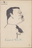 HST 173S Caricatura Eduard Mirto anii 1930 Geo Dumitrescu semnata