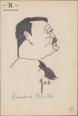 HST 173S Caricatura Eduard Mirto anii 1930 Geo Dumitrescu semnata foto