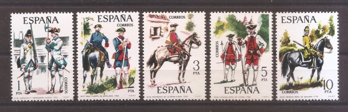 Spania 1975 - Uniforme militare, 2 serii, 4 poze, MNH