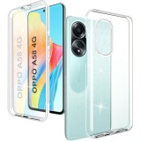 Husa 360 compatibila cu Oppo A58 4G - V2 Transparent fata si spate, ALC MOBILE