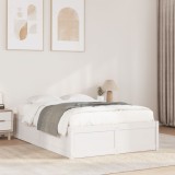 VidaXL Cadru de pat fără saltea, alb, 120x190 cm, lemn masiv pin 3282388